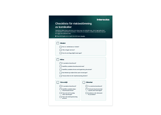 Checklista riskbedömning kemikalier